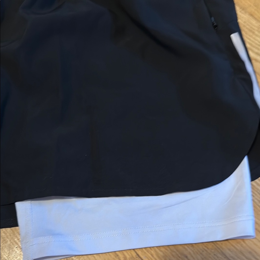 SHEIN Black and White Athletic Shorts with Compression Layer - Picture 6 of 10